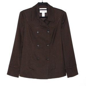Vintage 90s Velvet Piped Double-Breasted Blazer
